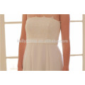 Simple blanco claro emboridery backless tobillo de longitud vestido de novia de falda corta vestido de novia
